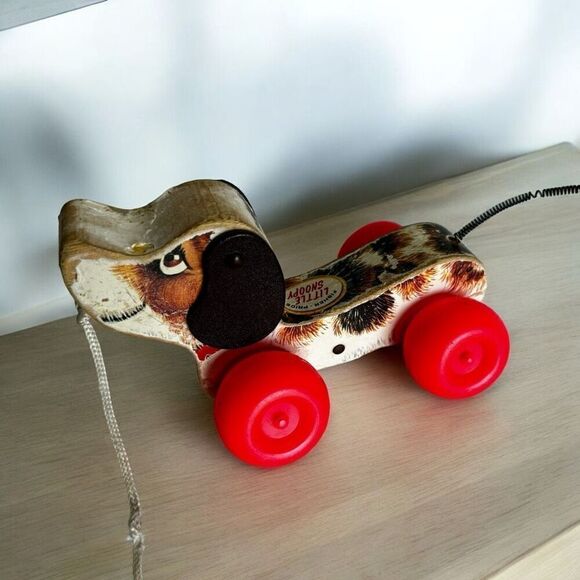 Little Snoopy Fischer Price Training Dog Wooden Toy 1965 - Picture 1 of 10